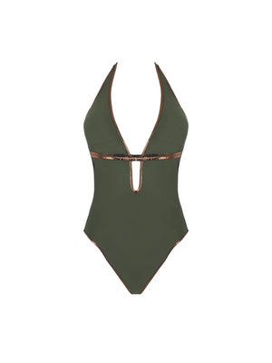 Antigel Swimwear by Lise Charmel - La Smartissime Seductive Wireless Swimsuit Kaki Bronze