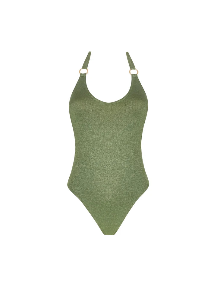 Antigel Swimwear by Lise Charmel - La Fashion Sirene Wireless Halterneck Swimsuit Vert Sirene
