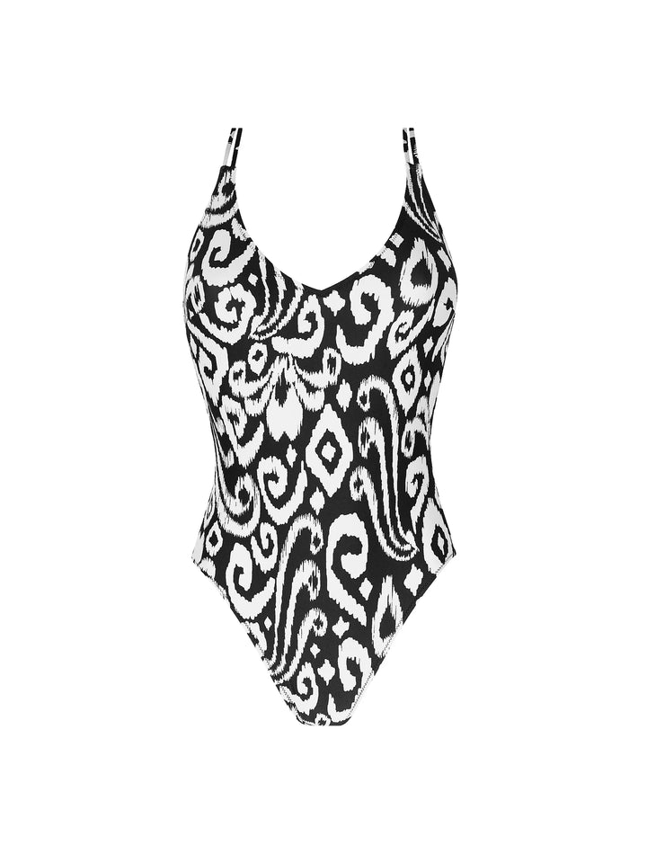 Antigel Swimwear By Lise Charmel - La Balinaise Unwired Swimsuit Ikat Blanc Noir