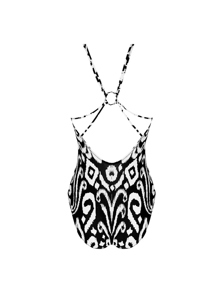 Antigel Swimwear By Lise Charmel - La Balinaise Unwired Swimsuit Ikat Blanc Noir