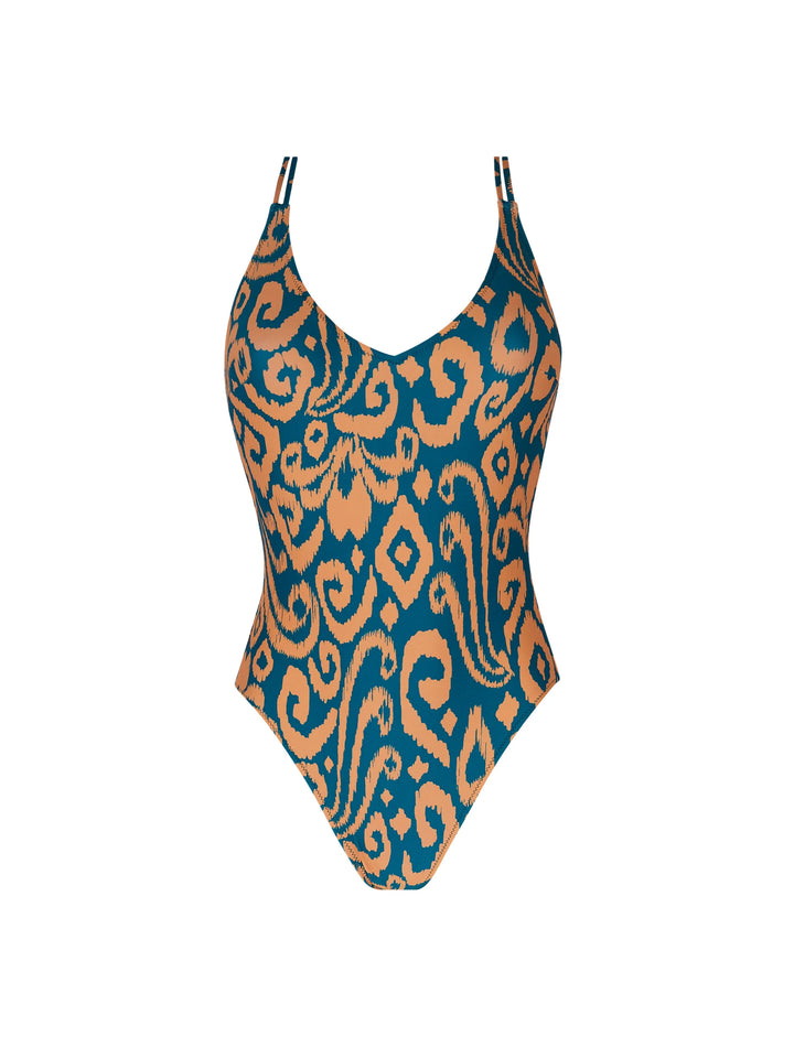 Antigel Swimwear By Lise Charmel - La Balinaise Unwired Swimsuit Ikat Vert Orange