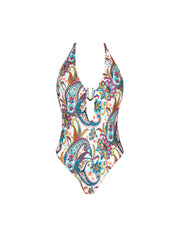 Antigel Swimwear By Lise Charmel - La Bayadere Wireless Halter Swimsuit Blanc Flashy