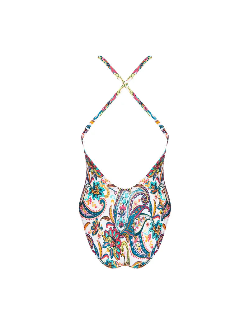 Antigel Swimwear By Lise Charmel - La Bayadere Wireless Halter Swimsuit Blanc Flashy
