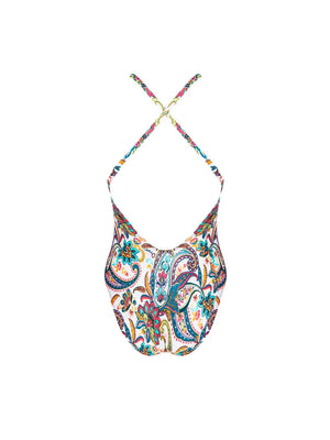 Antigel Swimwear By Lise Charmel - La Bayadere Wireless Halter Swimsuit Blanc Flashy