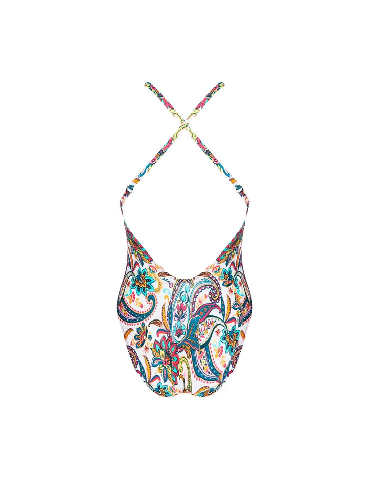 Antigel Swimwear By Lise Charmel - La Bayadere Wireless Halter Swimsuit Blanc Flashy