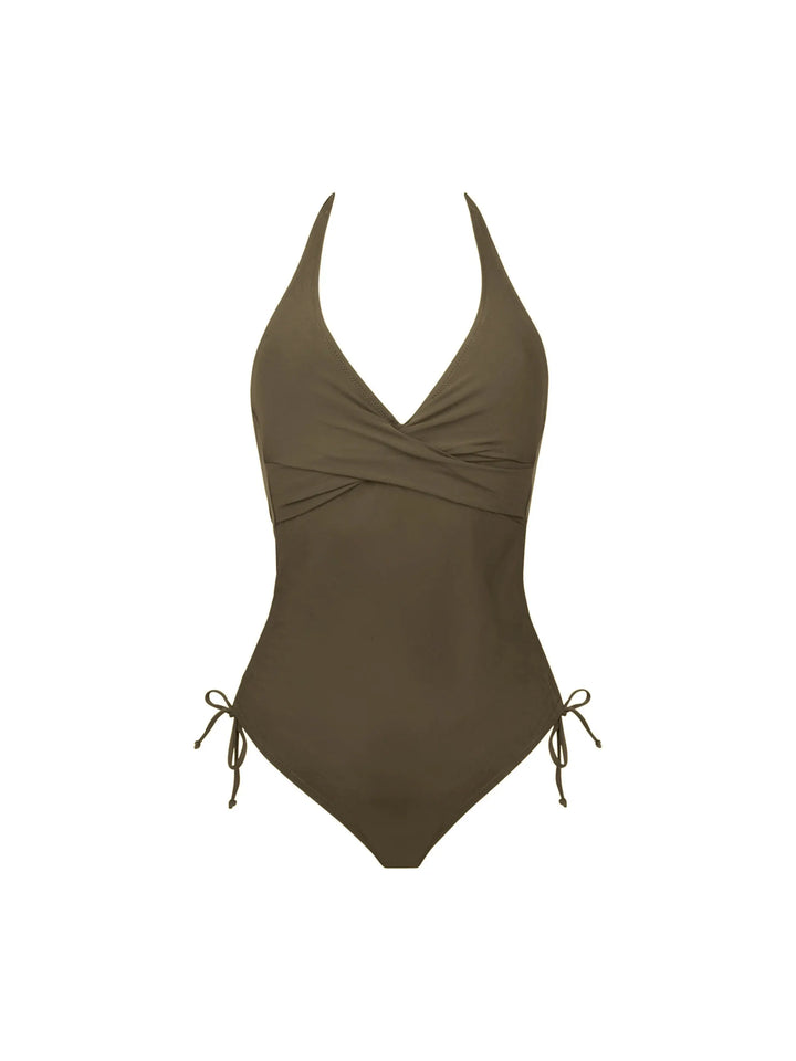 Antigel Swimwear By Lise Charmel - La Chiquissima Plunging Back Swimsuit Kaki Chic