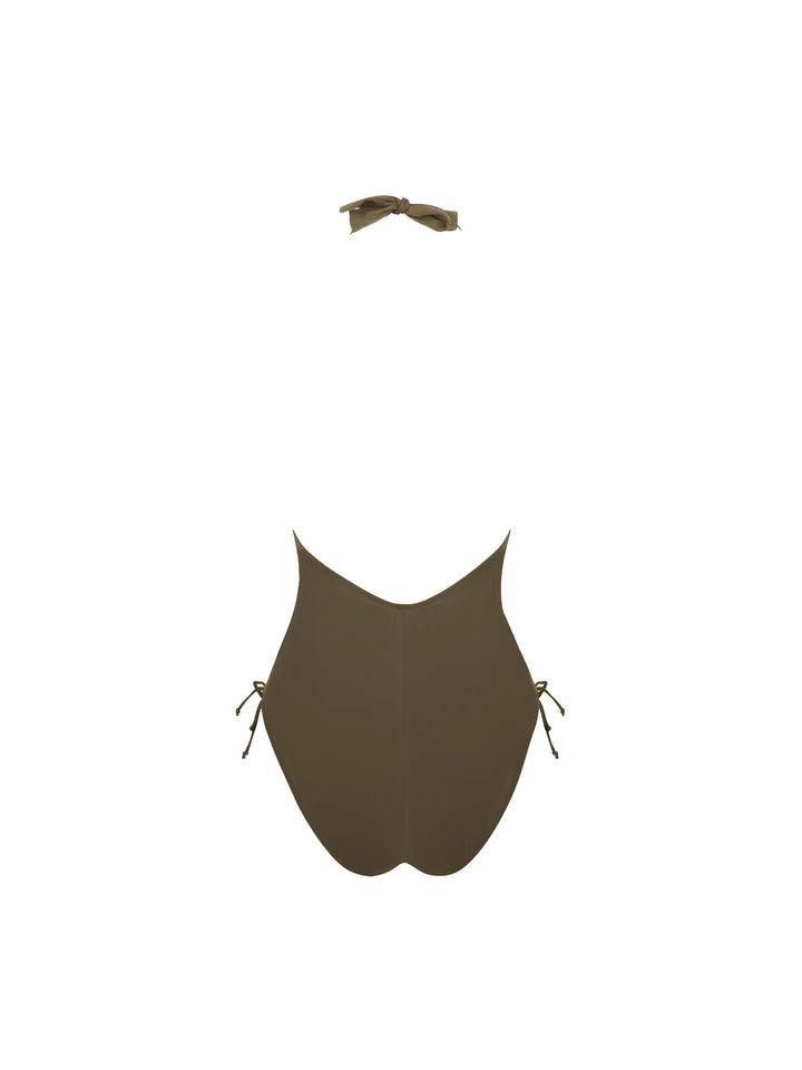 Antigel Swimwear By Lise Charmel - La Chiquissima Plunging Back Swimsuit Kaki Chic