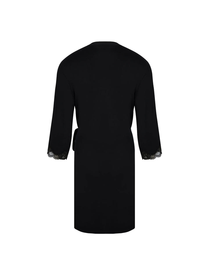 Antigel by Lise Charmel - Daily Paillette Mid-Length Negligee Gown Noir Pailette