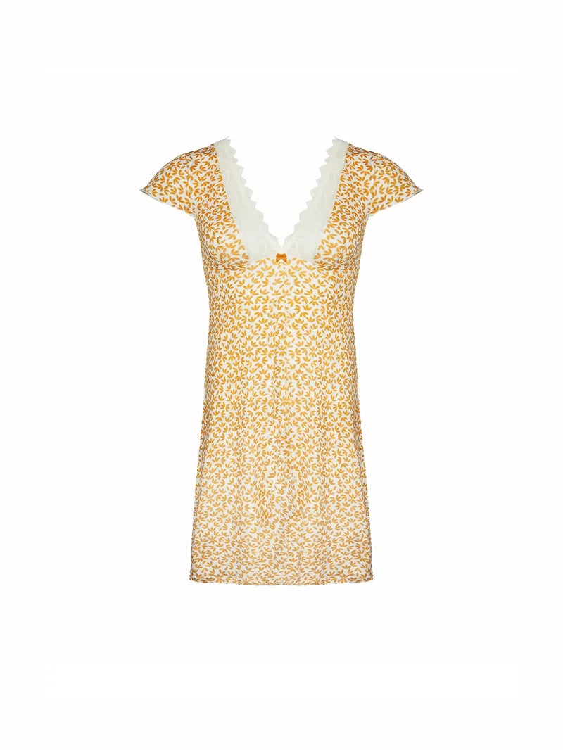 Antigel de Lise Charmel - Camisón sexy de crochet Boheme Camel Boheme