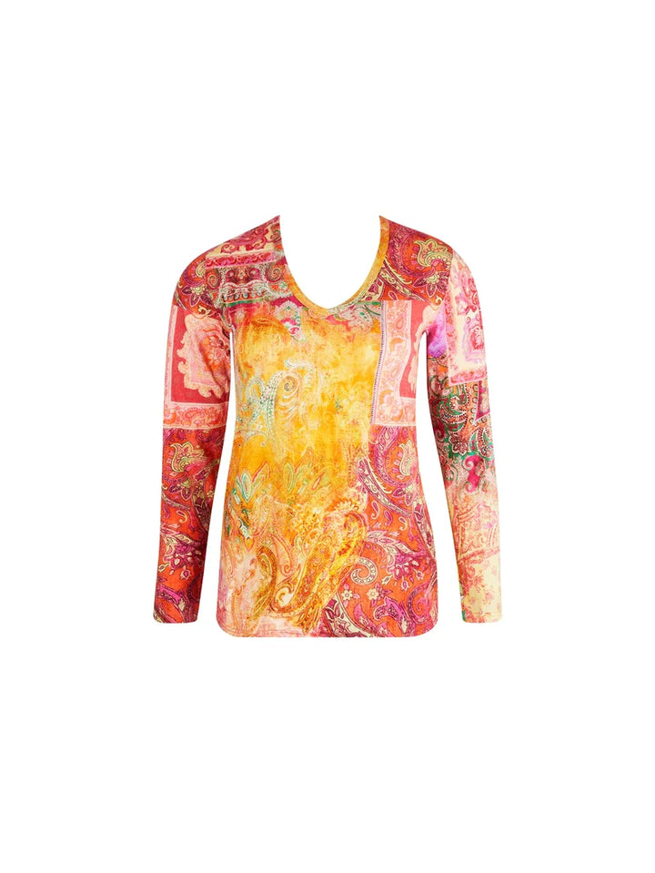Antigel by Lise Charmel - Cachemire En Fete Long Sleeved Top Orange Multico