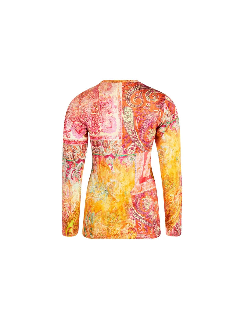 Antigel by Lise Charmel - Cachemire En Fete Long Sleeved Top Orange Multico