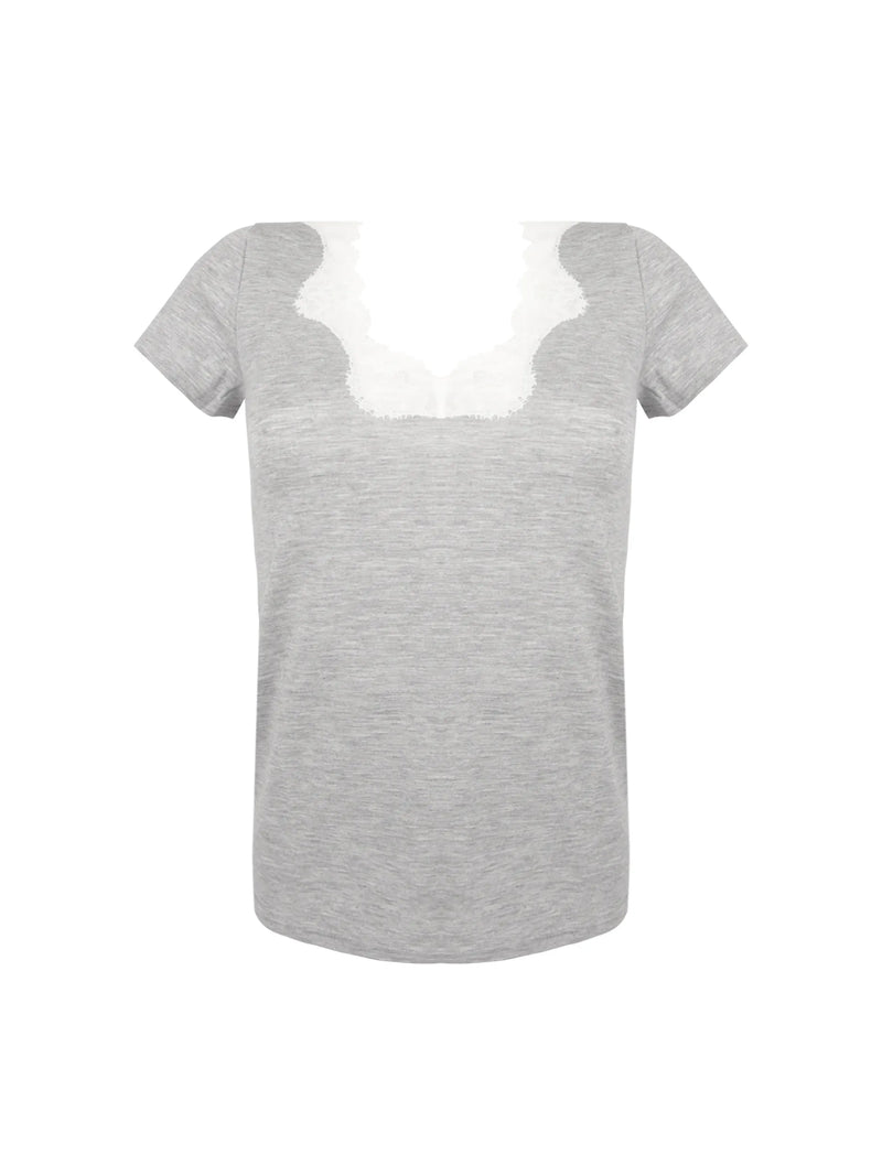 Antigel by Lise Charmel - Simply Perfect Short-Sleeved Top Chiné Gris