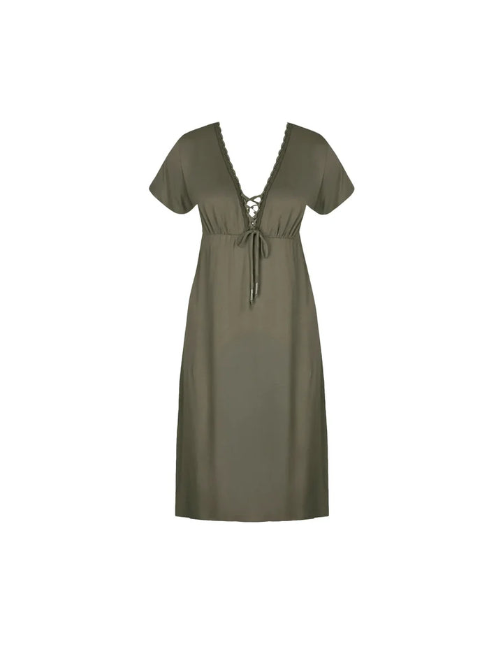 Antigel Swimwear by Lise Charmel - La Modeuse Antigel Short Sleeved Dress Kaki Bronze