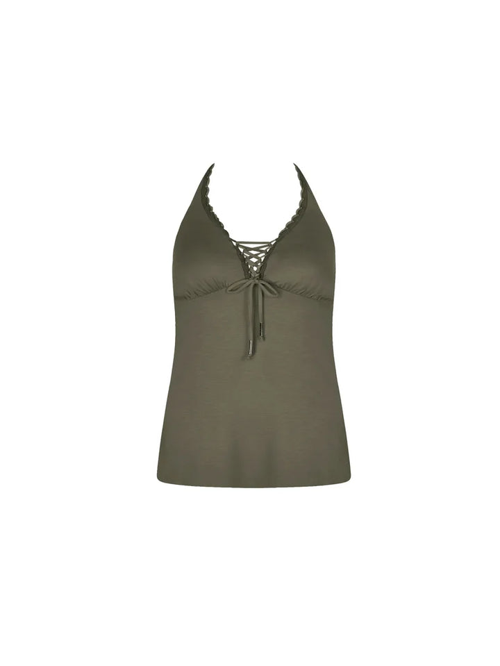 Antigel Swimwear by Lise Charmel - La Modeuse Antigel Halterneck Top Kaki Bronze