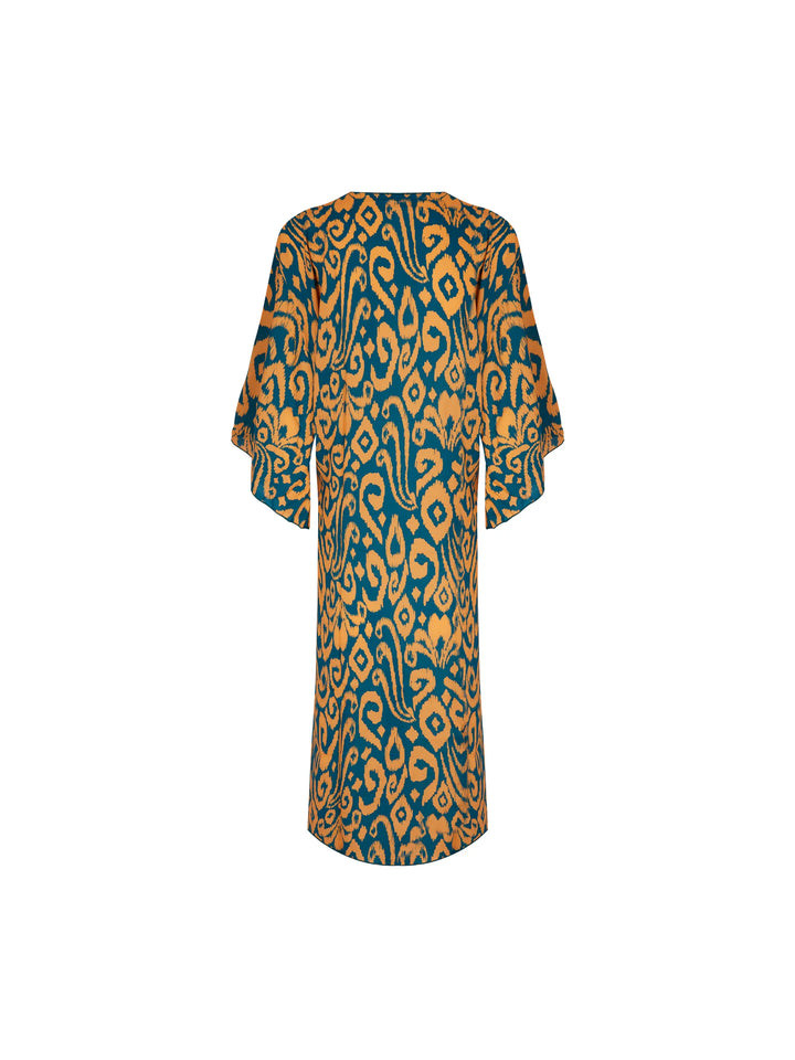 Antigel Swimwear By Lise Charmel - La Balinaise 3/4 Sleeve Tunic Ikat Vert Orange