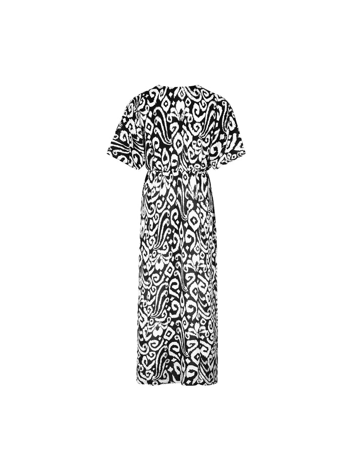 Antigel Swimwear By Lise Charmel - La Balinaise Maxi Dress Ikat Blanc Noir