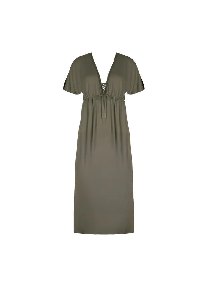 Antigel Swimwear by Lise Charmel - La Modeuse Antigel Long Caftan Kaki Bronze