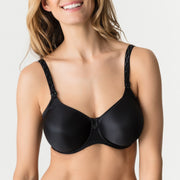 PrimaDonna Satin Seamless Underwired Non Padded Bra Black