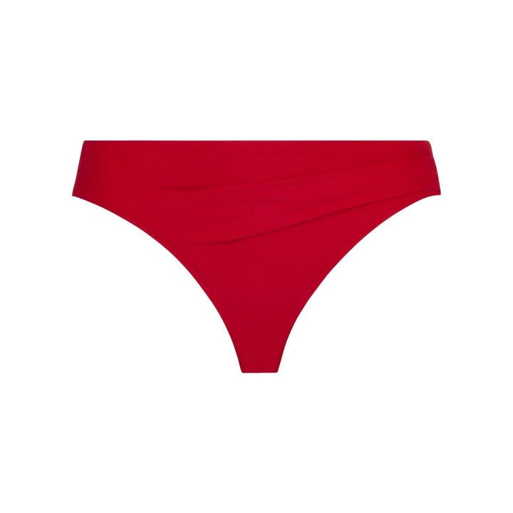 Antigel von Lise Charmel – La Chiquissima Bikini-Slip, breite Seite und Unterseite, Rouge, durchgehender Bikini-Slip, Antigel-Bademode von Lise Charmel
