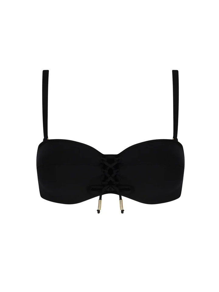 Antigel Swimwear by Lise Charmel - La Glam Tonique Supportive Strapless Bandeau Bikini Noir