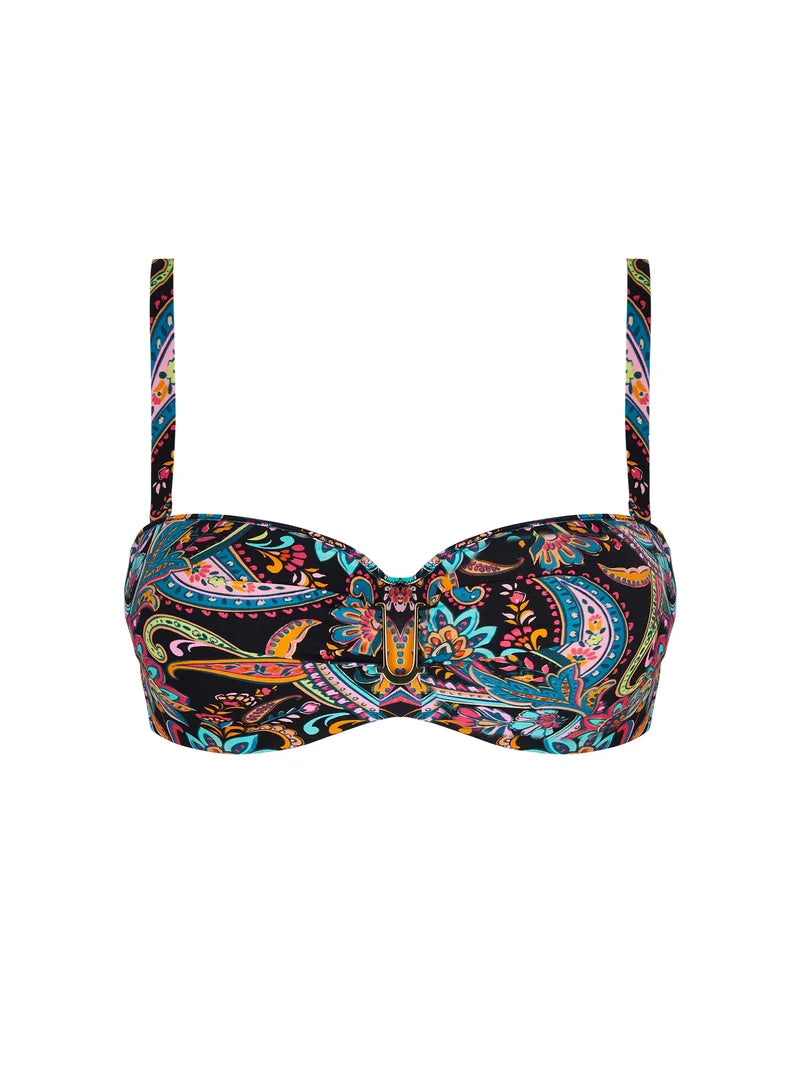Antigel Swimwear By Lise Charmel - La Bayadere Strapless Bandeau Support Bikini Noir Flashy