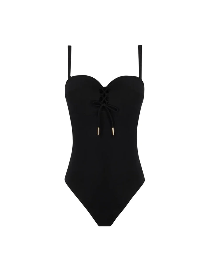 Antigel Swimwear by Lise Charmel - La Glam Tonique Padded Strapless Swimsuit Noir