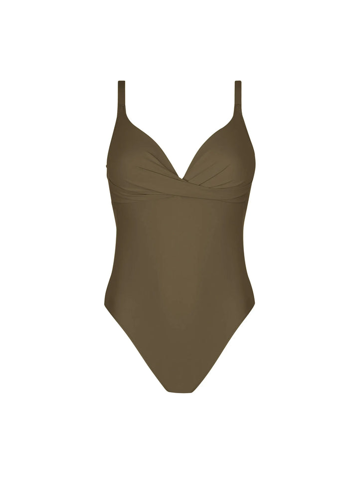 Antigel Swimwear By Lise Charmel - La Chiquissima Wireless Padded Swimsuit Kaki Chic