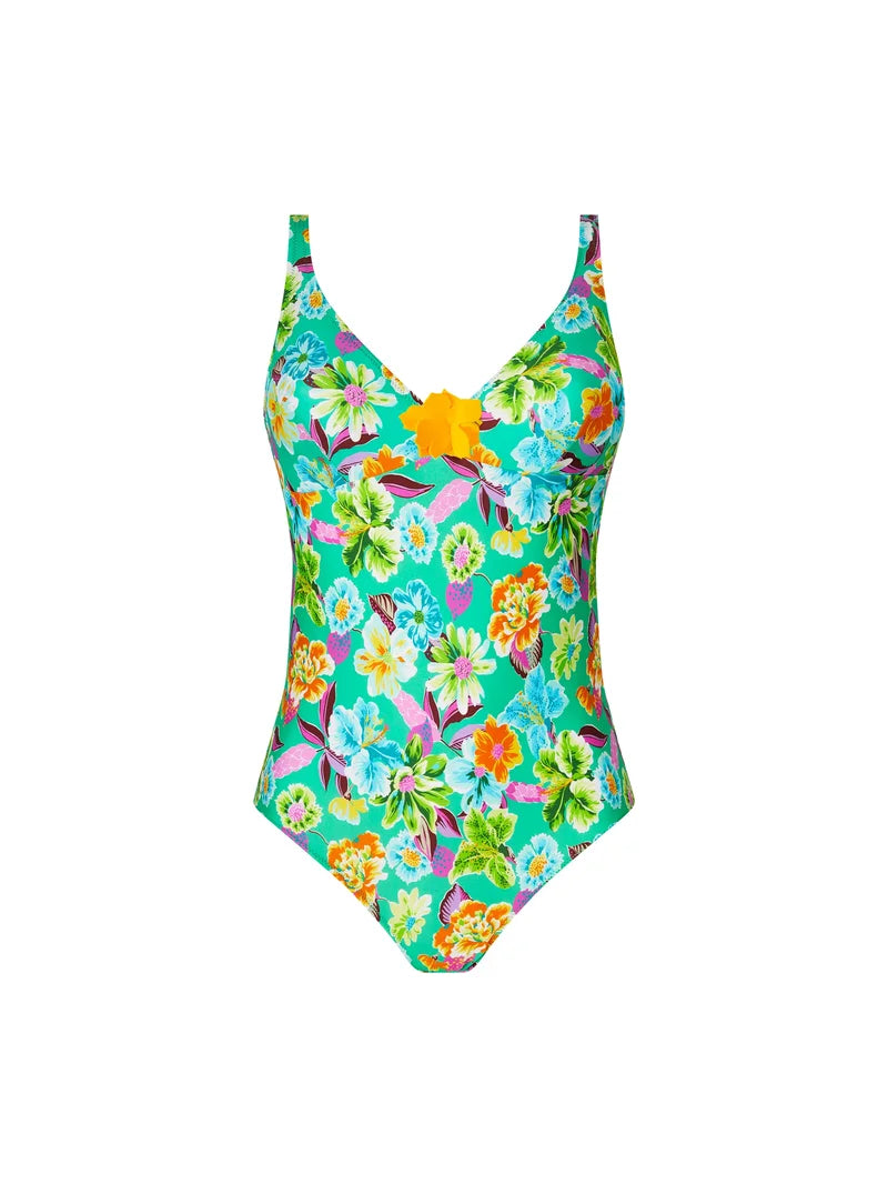 Antigel Swimwear by Lise Charmel - La Feminissima Wireless Open-Back Swimsuit Vert Emeraude