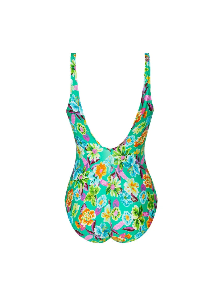 Antigel Swimwear by Lise Charmel - La Feminissima Wireless Open-Back Swimsuit Vert Emeraude