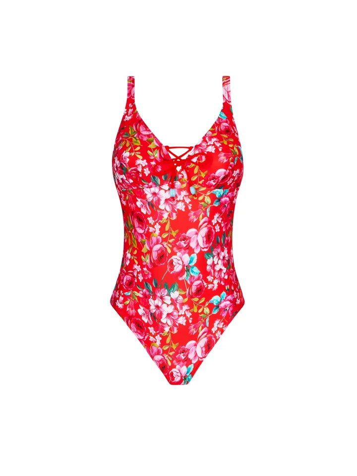 Antigel Swimwear by Lise Charmel - La Cherie Forever Wireless Swimsuit Rouge Cherie