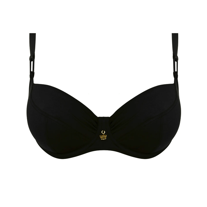 Lise Charmel - Sublime Drape Balconet Bikini Top Noir Balcony Bikini Lise Charmel Swimwear 