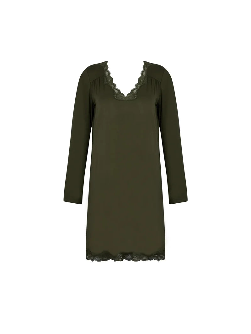 Antigel by Lise Charmel - Simply Perfect Long Capped Sleeved Night Dress Cappuccino