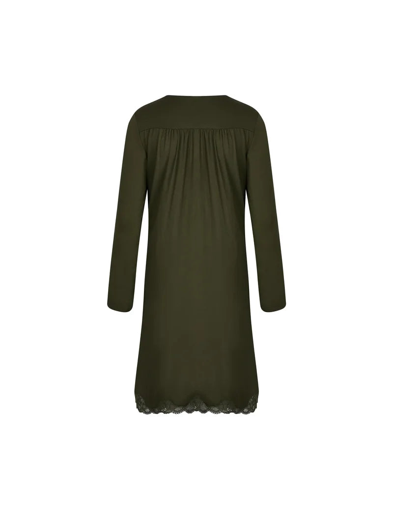 Antigel by Lise Charmel - Simply Perfect Long Capped Sleeved Night Dress Cappuccino