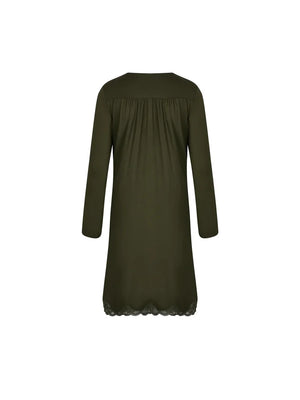 Antigel by Lise Charmel - Simply Perfect Long Capped Sleeved Night Dress Cappuccino
