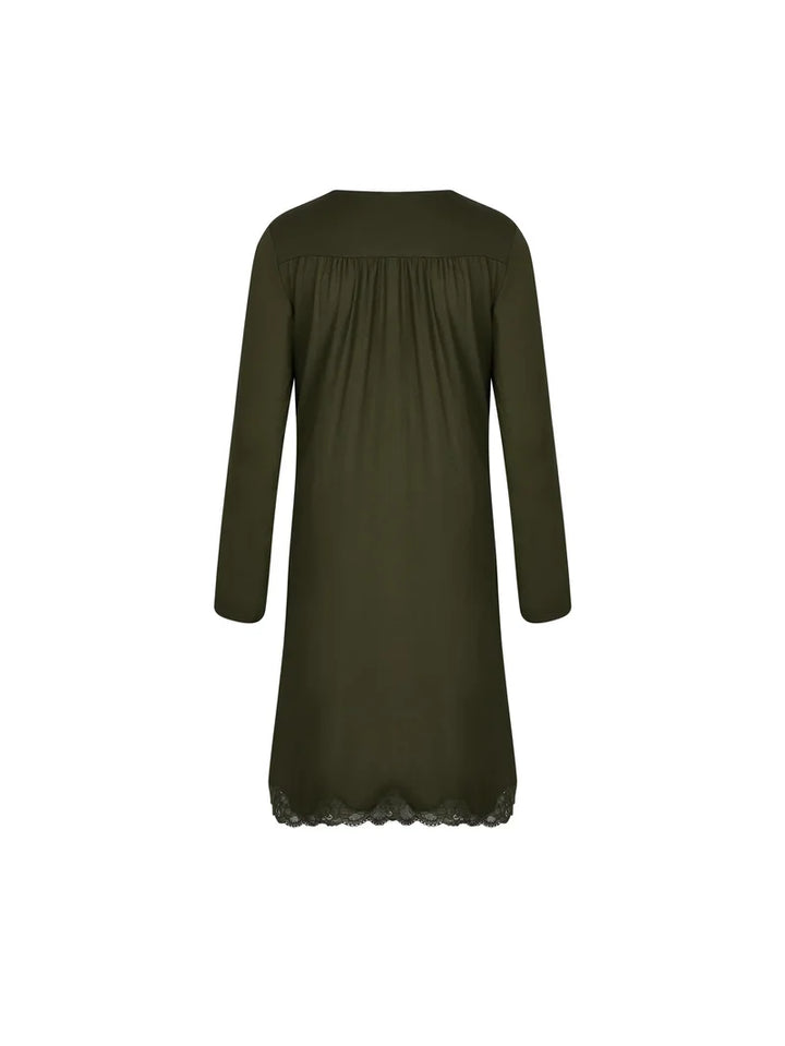 Antigel by Lise Charmel - Simply Perfect Long Capped Sleeved Night Dress Cappuccino