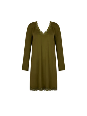Antigel by Lise Charmel - Simply Perfect Long Capped Sleeved Night Dress Vert Mousse