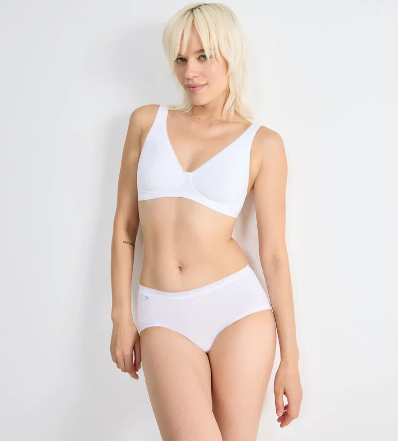 Sloggi - Basic Plus High Waist Midi Brief White