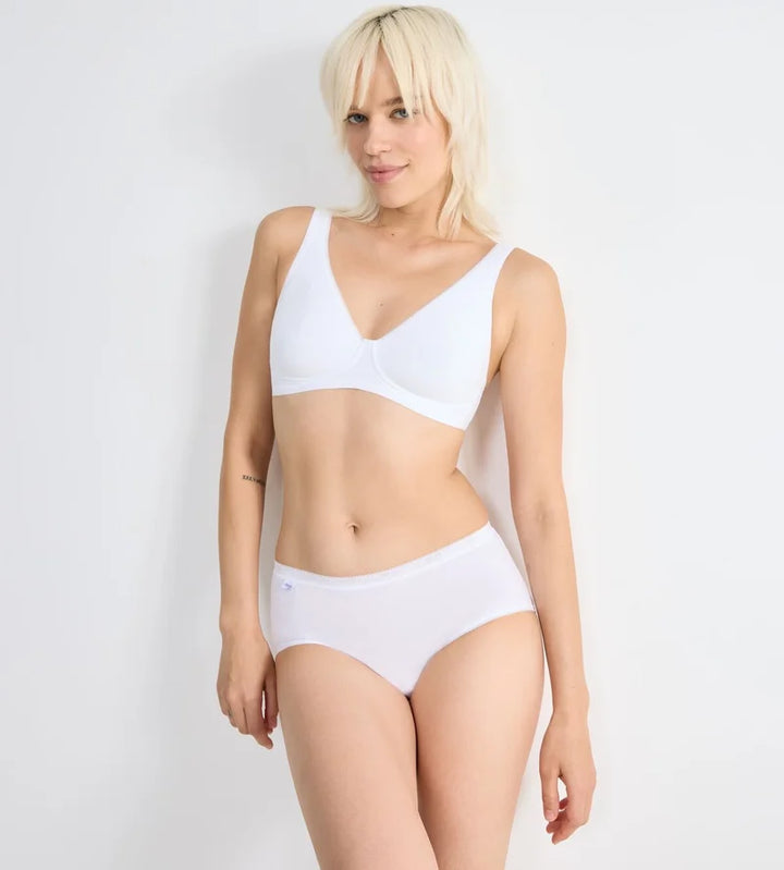 Sloggi - Basic Plus High Waist Midi Brief White