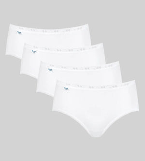 Sloggi - Basic Plus Midi Brief 4 Pack White