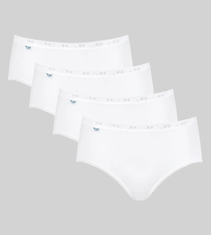 Sloggi - Basic Plus Midi Brief 4 Pack White