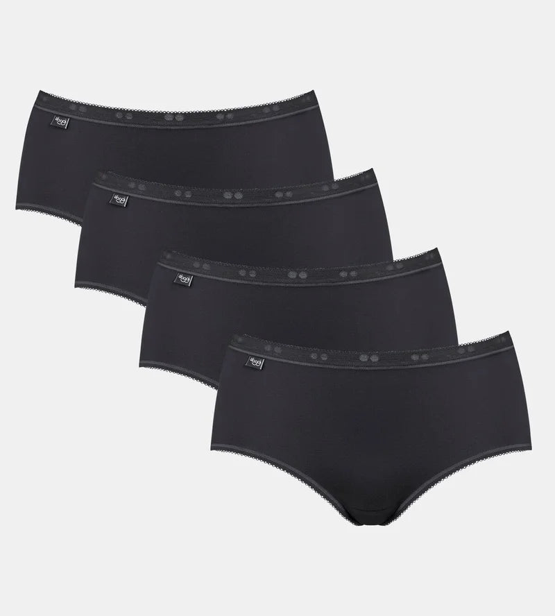 Sloggi - Basic Plus Midi Brief 4 Pack Black