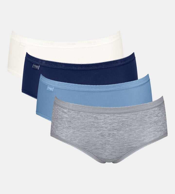Sloggi - Basic Plus Brief 4x Multipack Grey, Blue & White