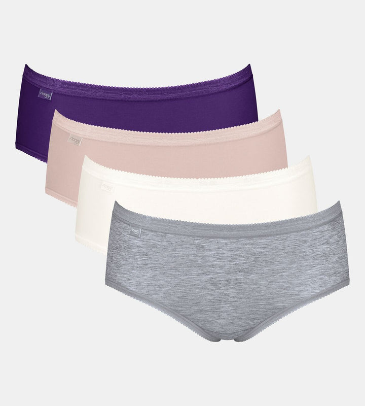 Sloggi - Basic Plus Brief 4x Multipack Grey, White, Nude & Purple