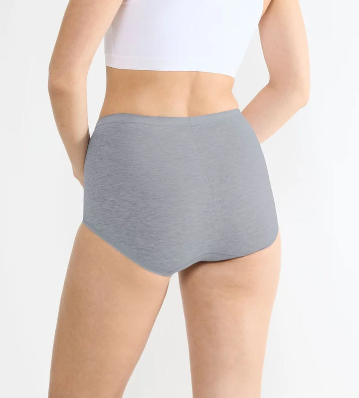 Sloggi - Basic Plus High Waist Brief 4x Multipack Grey, Blue & White