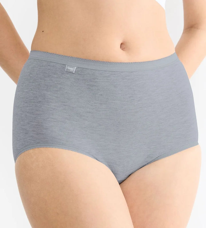 Sloggi - Basic Plus High Waist Brief 4x Multipack Grey, Blue & White