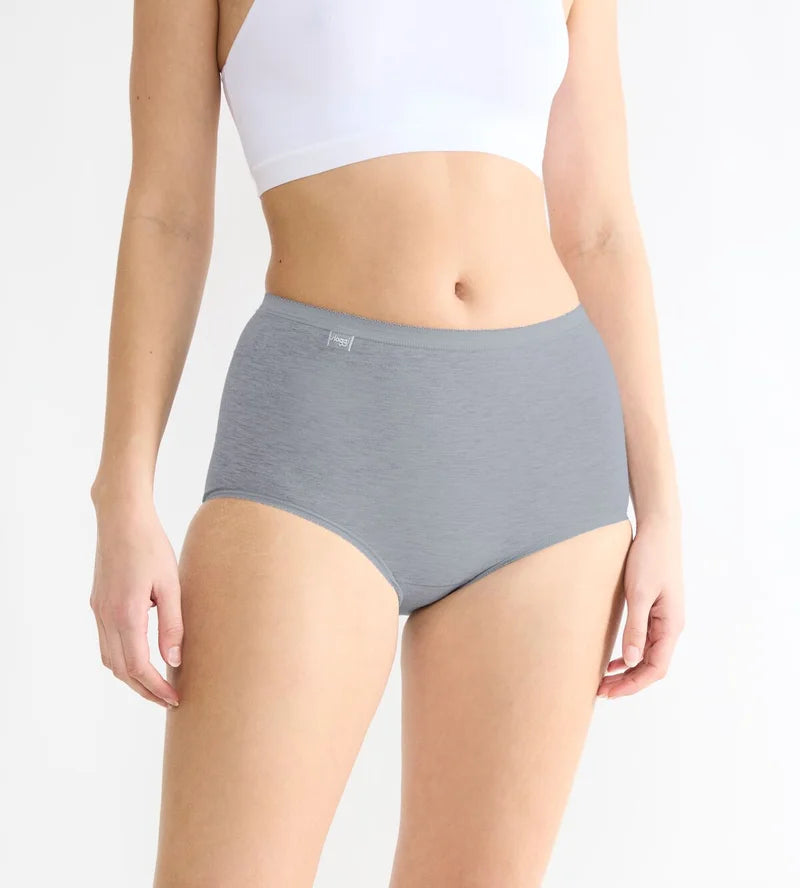 Sloggi - Basic Plus High Waist Brief 4x Multipack Grey, Blue & White