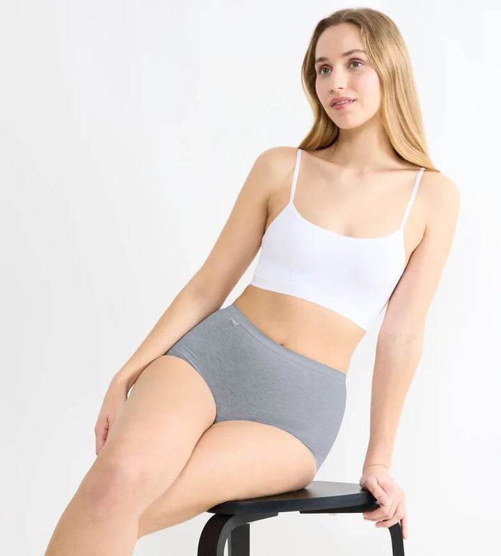 Sloggi - Basic Plus High Waist Brief 4x Multipack Grey, Blue & White