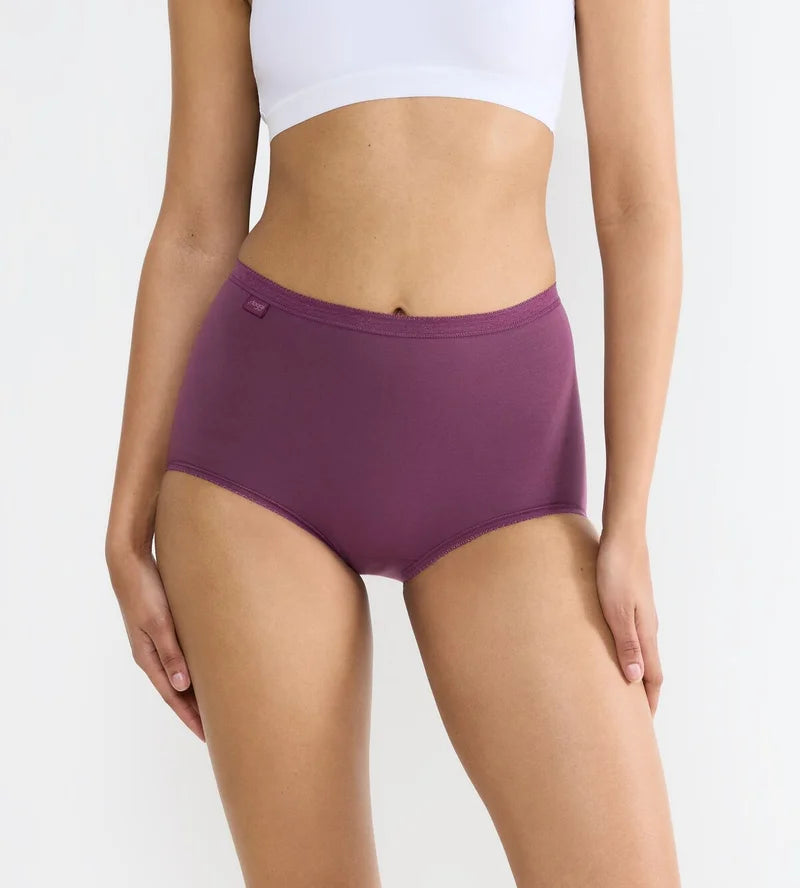 Sloggi - Basic Plus High Waist Brief 3 Pack Purple & Pink