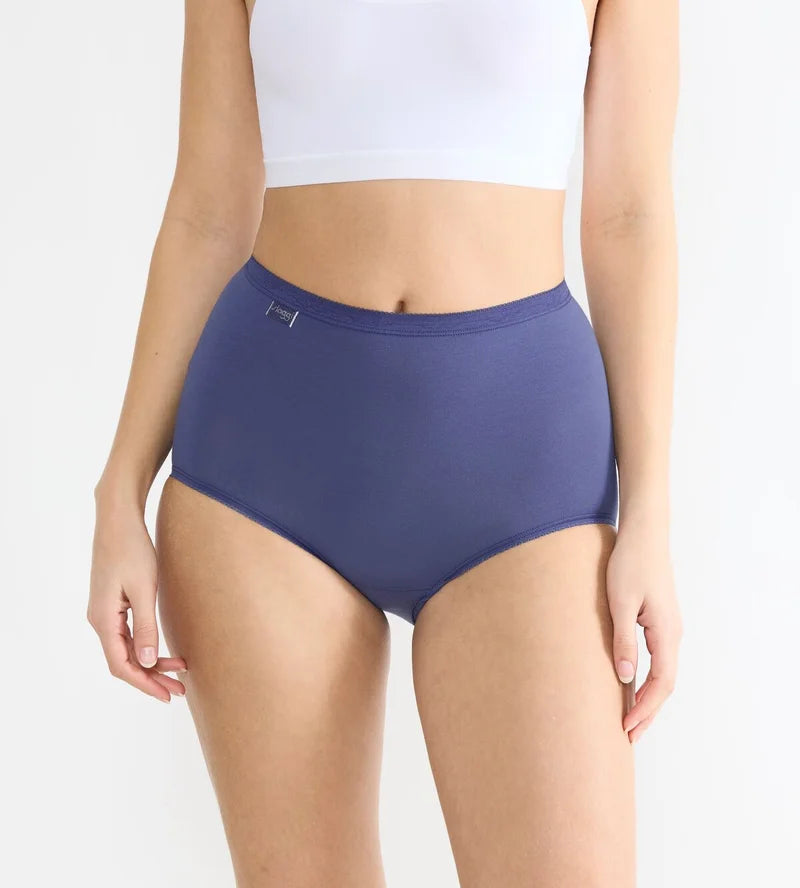 Sloggi - Basic Plus High Waist Brief 3 Pack Black & Blue