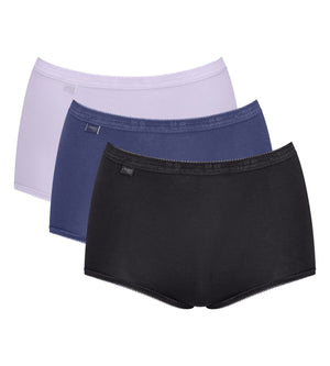 Sloggi - Basic Plus High Waist Brief 3 Pack Black & Blue